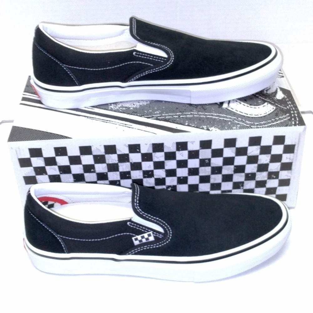 Vans Slip on Pro  Black and White Suede